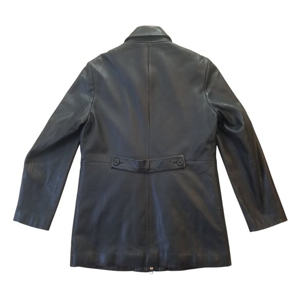 Gap Black Leather Jacket w/ Reversible Zipper and Quilted Lining - Picture 15 of 16